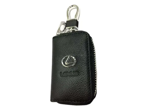 lexus-zipper-matte-leather-key-cover-pouch-black-with-keychain-ring-16